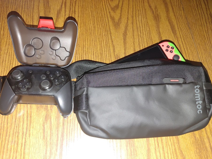 tomtoc Urban Minimalist EDC Sling Bag and Switch Pro Controller Case